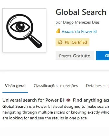 Global Search — PowerBI Slicer.